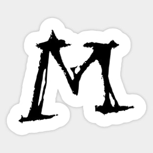 Dark and Gritty Letter M from the Alphabet Sticker